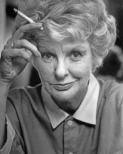 Smoking Black And White Elaine Stritch Diamond Paintings