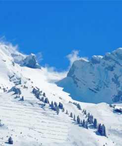 Snowy Mountains La Clusaz Diamond Paintings