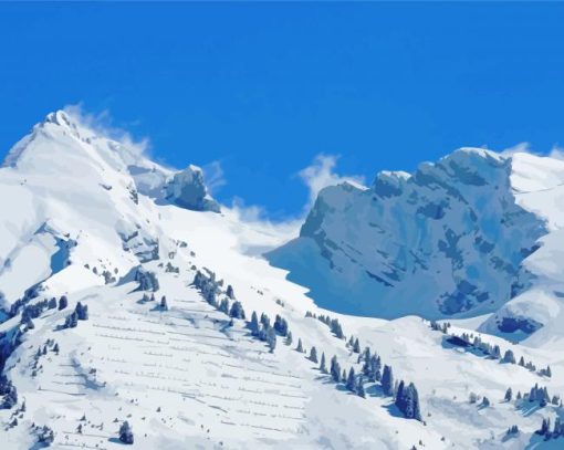 Snowy Mountains La Clusaz Diamond Paintings