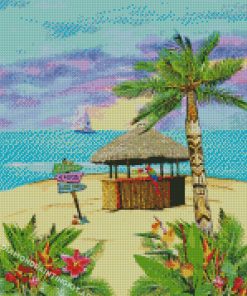 Tropical Tiki Hut Diamond Paintings