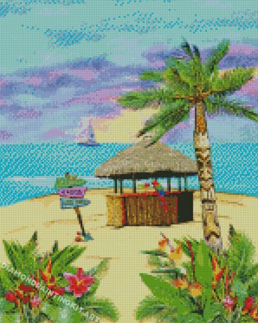 Tropical Tiki Hut Diamond Paintings