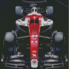 White Red Sauber Racing Car Diamond Paintings