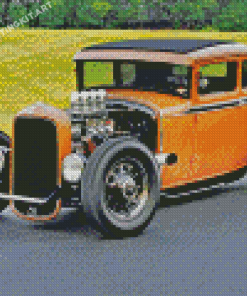 Brown Hotrod Diamond Paintings