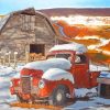 Abondoned Truck In Snow Diamond Paintings