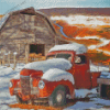 Abondoned Truck In Snow Diamond Paintings