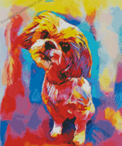 Abstract Colorful Shih Tzu Dog Diamond Paintings