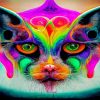 Abstract Psychedelic Cat Diamond Paintings