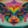 Abstract Psychedelic Cat Diamond Paintings