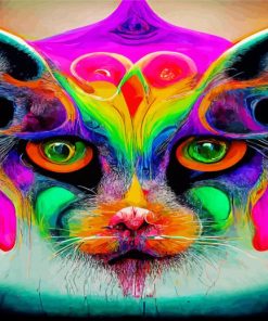 Abstract Psychedelic Cat Diamond Paintings