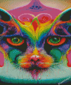 Abstract Psychedelic Cat Diamond Paintings