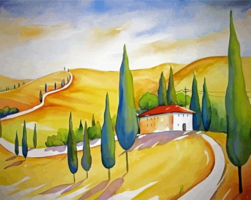 Abstract Tuscan Scene Diamond Paintings