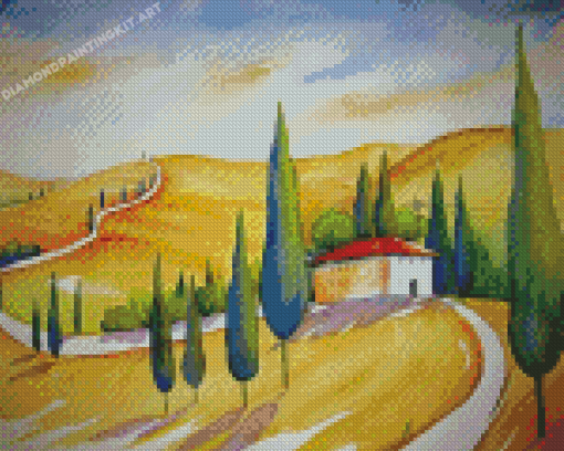 Abstract Tuscan Scene Diamond Paintings