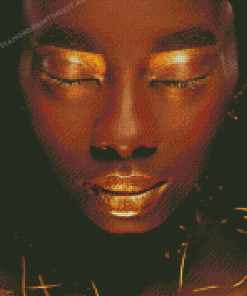 Aesthetic Black And Golden Woman Diamond Paintings