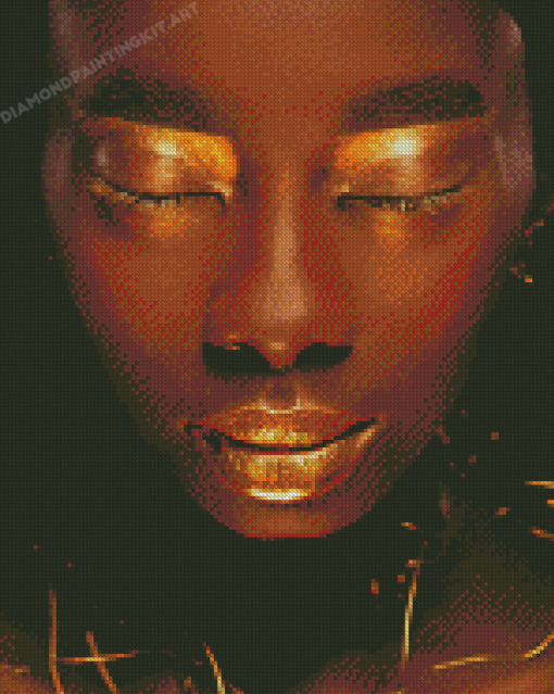 Aesthetic Black And Golden Woman Diamond Paintings