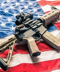 American Flag With AR 15 Diamond Paintings