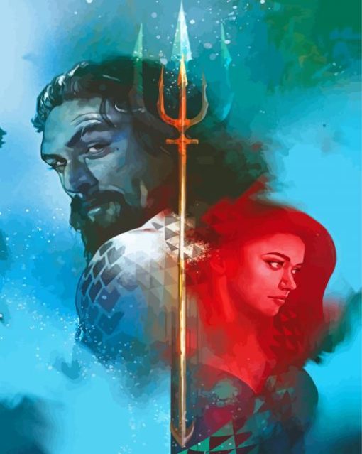 Aquaman And Aquagirl Superheroes Diamond Paintings