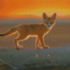 Baby Fox At Sunset Diamond Paintings