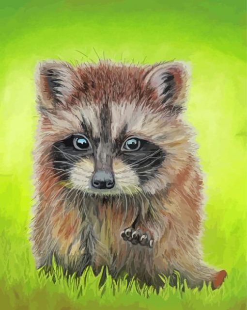 Baby Raccoon Art Diamond Paintings