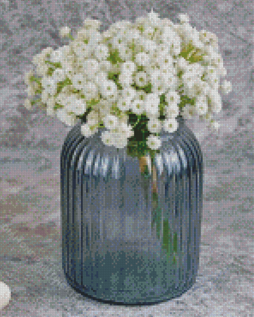 Babys Breath Gypsophila Glass Vase Diamond Paintings