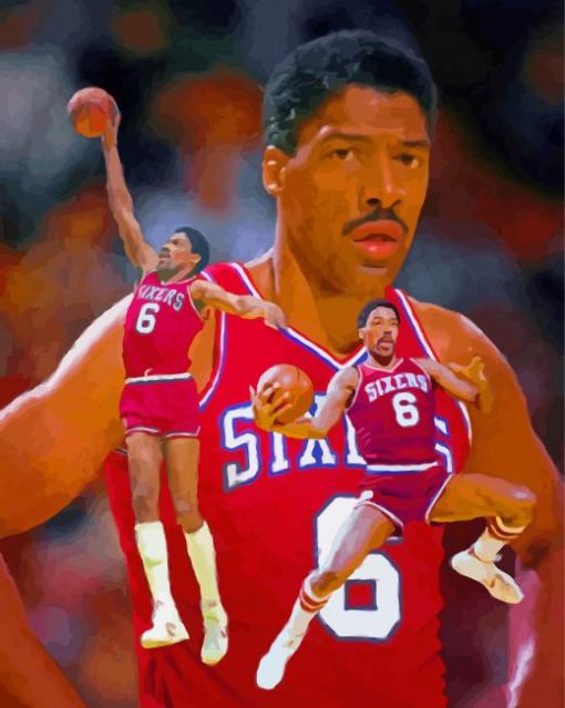 Basketball Player Dr J Diamond Paintings