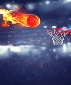 Basketball On Fire Diamond Paintings