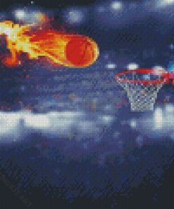 Basketball On Fire Diamond Paintings