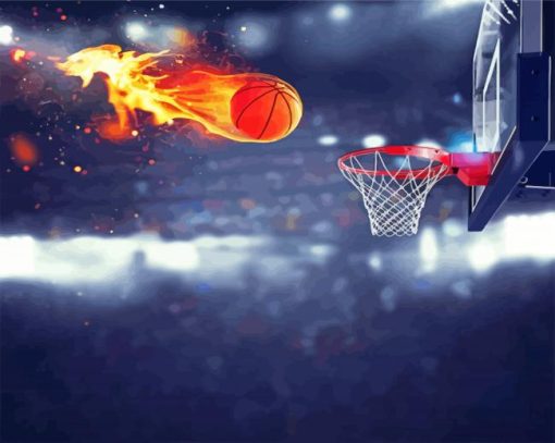 Basketball On Fire Diamond Paintings