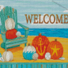 Beach And Pumpkins Diamond Paintings