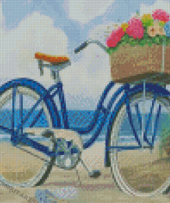 Beach Bike With Flowers Diamond Paintings