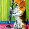 Beagle Dog Clarinet Player Diamond Paintings