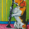 Beagle Dog Clarinet Player Diamond Paintings