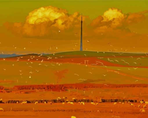 Beautiful View Of Emley Moor Diamond Paintings