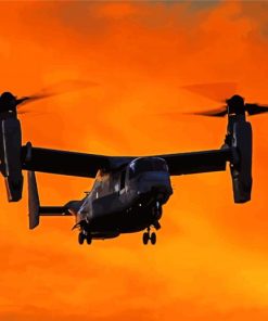 Bell Boeing V22 Osprey Military Aircraft At Sunset Diamond Paintings