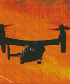 Bell Boeing V22 Osprey Military Aircraft At Sunset Diamond Paintings