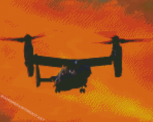 Bell Boeing V22 Osprey Military Aircraft At Sunset Diamond Paintings