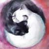 Black And White Yin And Yang Cats Diamond Paintings