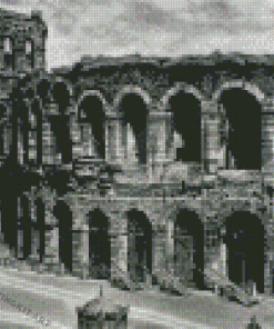 Black And White Verona Colosseum Diamond Paintings