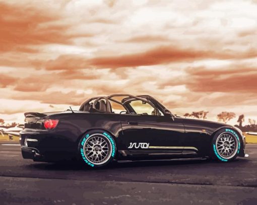 Black Honda S2000 Diamond Paintings