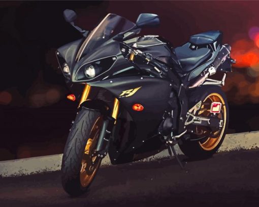 Black Yamaha YZF R1 Motorcycle Diamond Paintings