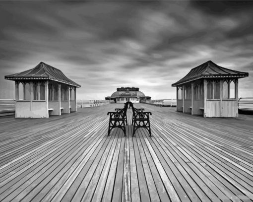 Black And White Cromer Pier Diamond Paintings