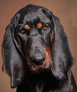 Black And Tan Coonhound Dog Head Diamond Paintings