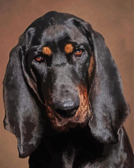 Black And Tan Coonhound Dog Head Diamond Paintings