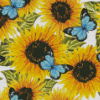 Blue Butterflies On Sunflowers Diamond Paintings