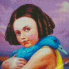 Blue Duck And Girl Diamond Paintings