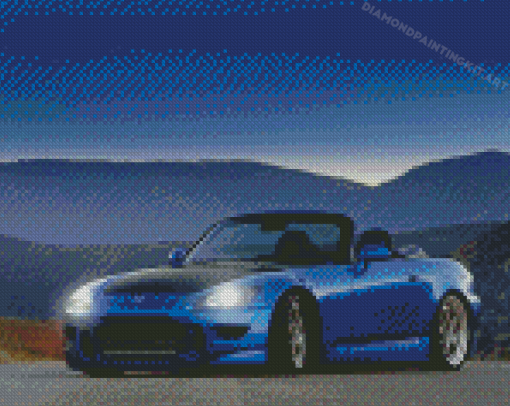 Blue Honda S2000 Car Diamond Paintings