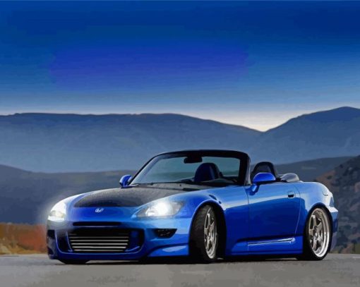 Blue Honda S2000 Car Diamond Paintings