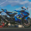 Blue Suzuki Gsxr Engine Diamond Paintings