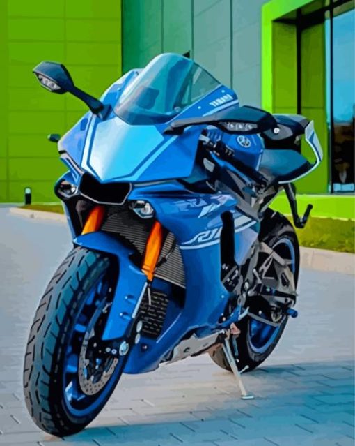 Blue Yamaha YZF R1 Diamond Paintings