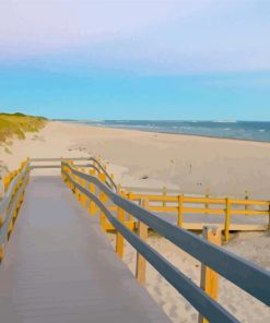 Boardwalk In Sandy Neck Beach Diamond Paintings