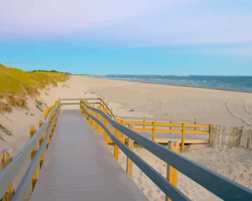 Boardwalk In Sandy Neck Beach Diamond Paintings